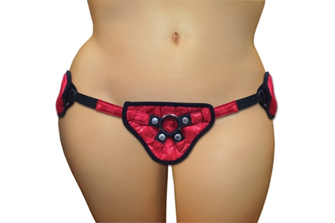 Plus Size Red Lace With Satin Corsette Strap-On SS620-52