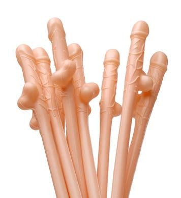 Penis Sipping Straws - Flesh - 10 Pack