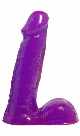 Basix Rubber Works 6-inch Dong With Balls - Purple