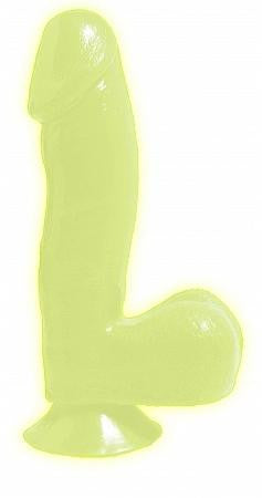 Basix Rubber - 6.5-inch Dong with Suction Cup - Glow In The Dark