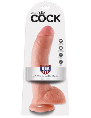 King Cock 9-inch Cock with Balls - Flesh