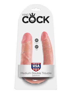King Cock Medium Double Trouble - Flesh