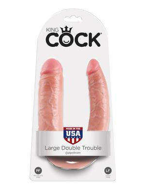 King Cock Large Double Trouble - Flesh