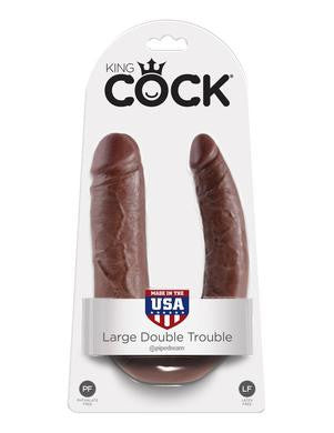 King Cock Large Double Trouble - Brown