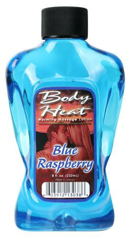 Body Heat Warming Massage Lotion Blue Raspberry -  8 oz.