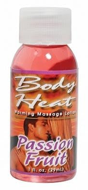 Body Heat Warming Massage  Lotion - Passion Fruit -  1 Oz.