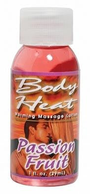 Body Heat Warming Massage Lotion - Passion Fruit - 1 Oz.