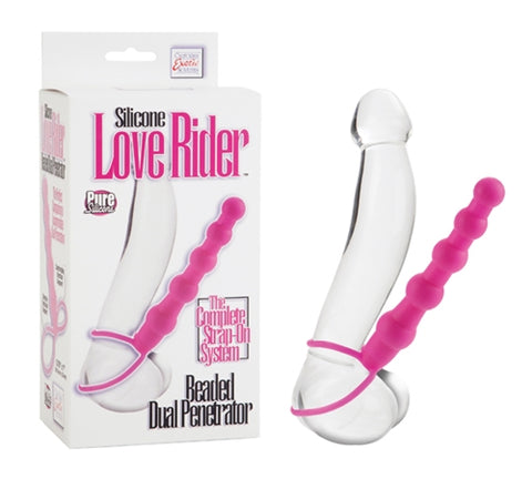 Silicone Love Rider Beaded Dual Penetrator - Pink SE1515303