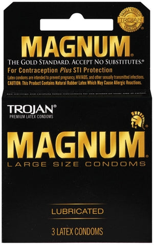 Trojan Magnum Large Size Lubricated - 3 Pack TJ64203
