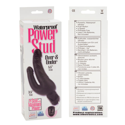 Waterproof Power Stud Over and Under Dong - Black SE0836173