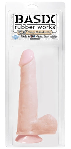 Basix 7.5in Dong With Suction Cup Flesh PD4228-21