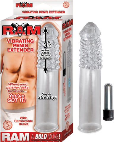 Ram Vibrating Penis Extender - Clear NW2467-1