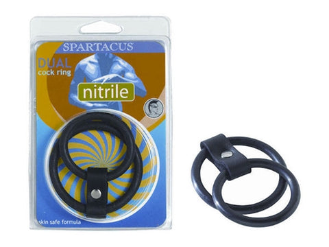 Black Nitrile Dual Cock Ring BSPL-06D-2
