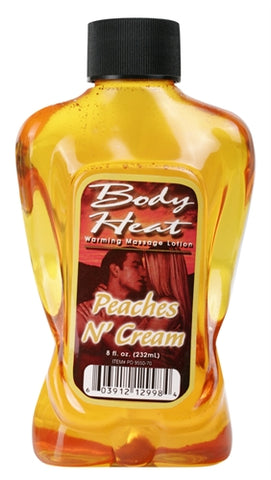 Body Heat Warming Massage Lotion - 8 Fl. Oz. - Peaches n' Cream PD9550-70