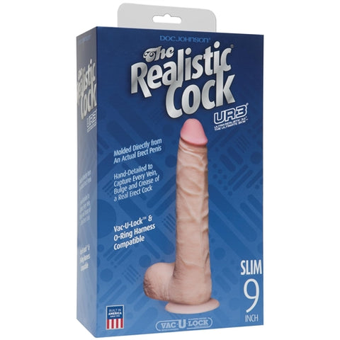 The Realistic Cock - Ur3 Slim - White - 9-Inch DJ0276-21-BX