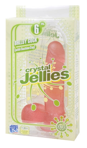 Crystal Jellies 6-Inch Ballsy With Suction  Cup - Pink DJ0288-05