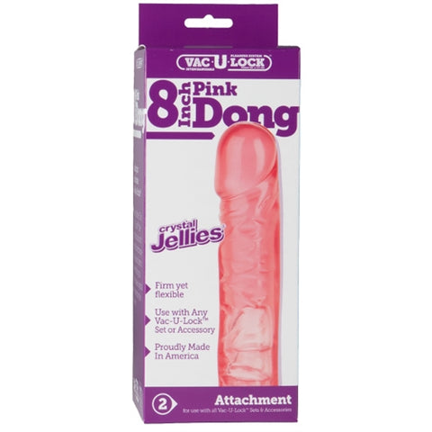 Vac-U-Lock 8-Inch Crystal Jellies Dong - Pink DJ1015-00