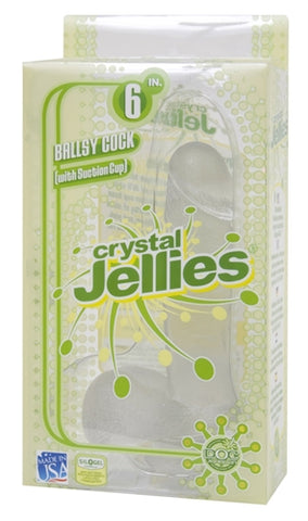 Crystal Jellies 6-Inch Ballsy With Suction  Cup - Clear DJ0288-06