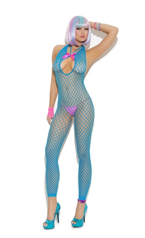 Footless  Bodystocking - Neon Blue - One Size EM-8752