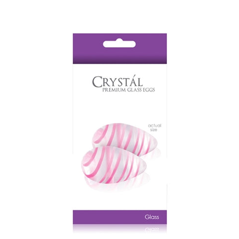 Crystal Premium Glass Eggs - Clear and Pink NSN0703-11