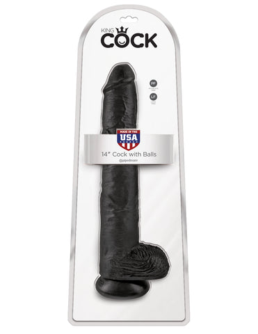 King Cock 14 Cock With Balls - Black PD5534-23