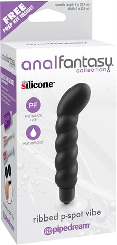 Anal Fantasy Collection Ribbed P-Spot Vibe - Black PD4631-23