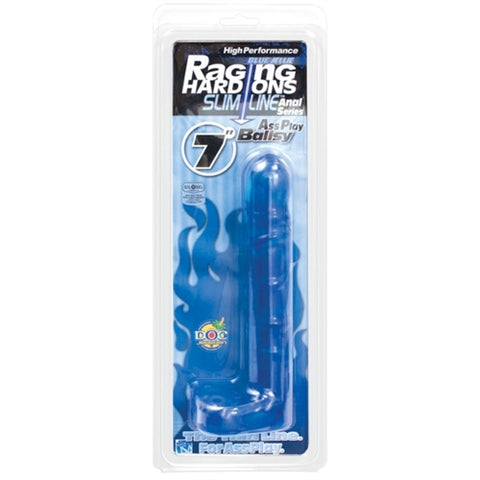 Raging Hard-Ons Slimline Anal Series - 7-Inch Ass Play Ballsy - Blue DJ0279-20