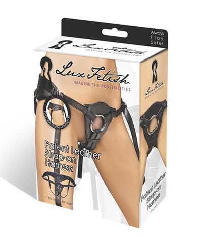 Patent Leather Strap-on Harness - Black EL-LF-1360BLK