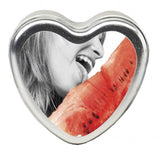 Watermelon Edible Massage Oil Heart Candle - 4 oz.
