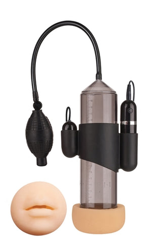 Supreme Vibrating Penis Pump - Mouth - Black NW2556-2