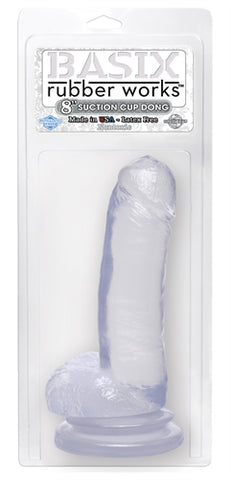 Basix 8in Suction Cup Dong Clear PD4308-20
