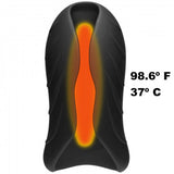 Optimale - Silicone Auto-Heating Stroker - Rechargebale - Vibrating - Black/slate