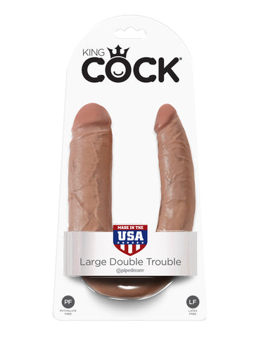 King Cock  U-Shaped Large Double Trouble - Tan PD5515-22