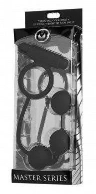 Tri-orb Vibrating Cock Ring and  Silicone Weighted Anal Balls