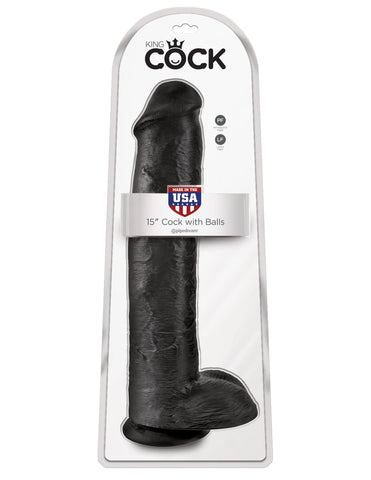 King Cock 15 Cock With Balls - Black PD5535-23