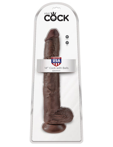 King Cock 14 Cock With Balls - Brown PD5534-29