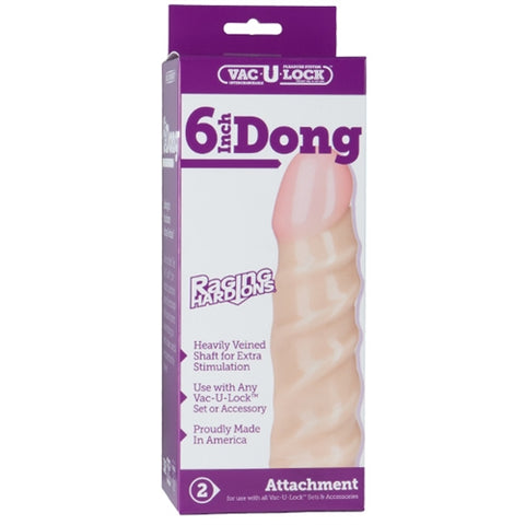 Vac-U-Lock Raging Hard-Ons 6-Inch Dong - White DJ1015-25