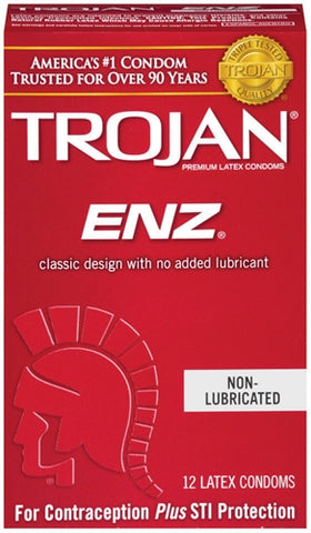 Trojan Enz Non-Lubricated Condoms - 12 Pack Tj90750 TJ90752