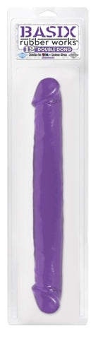 Basix 12in Double Dong Purple PD4305-12