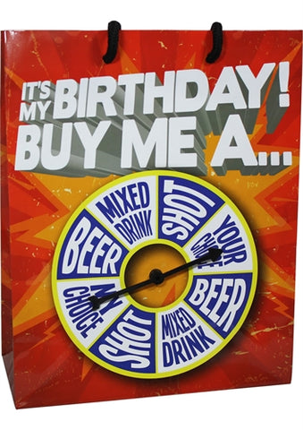 It Is My Birthday Buy Me a Shot Spinner Gift Bag K-GBS034