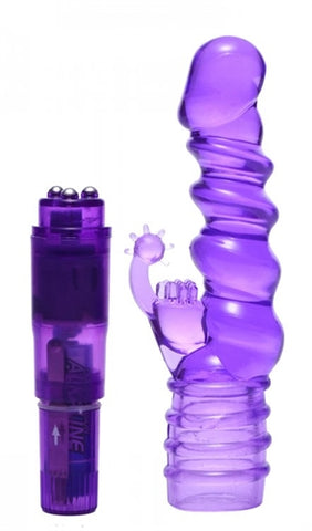 Royal Rocket Ribbed Rabbit Vibe - Purple TV-AE561
