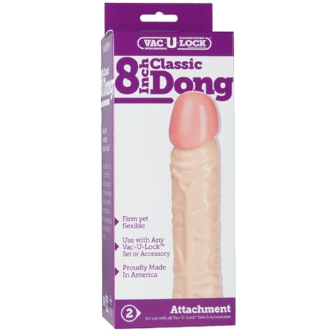 Vac-U-Lock - 8-Inch Classic Dong - White DJ1015-01