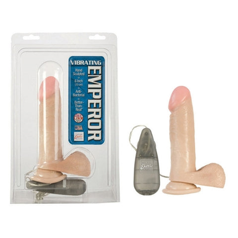 Vibrating Emperors 6in Ivory With Suction Cup and Lubricant SE0130012