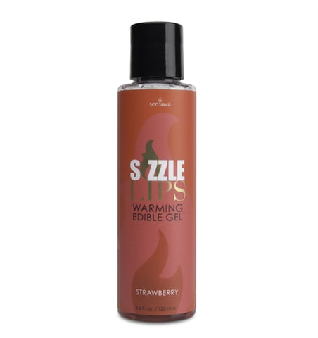 Sizzle Lips Warming Edible Gel - Strawberry - 4.2 Oz. SEN-VL498