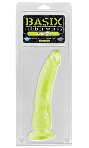 Basix Rubber Works - Slim 7-Inch Suction Cup - Glow in the Dark PD4223-32