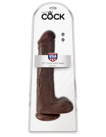King Cock 13 Cock With Balls - Brown PD5533-29